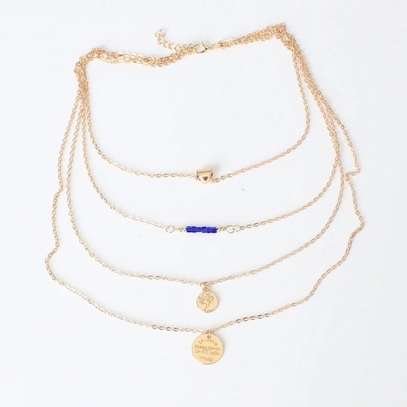 LAYERED HEART CHARM NECKLACE - Picture 3 of 4